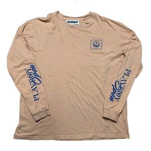 Playboy Golf Hall of Fame Larchmont Long Sleeve T Shirt Tan Mens XL